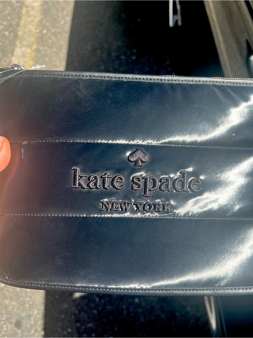 Kate Spade Large Ella Puffy Black Wristlet/Clutch